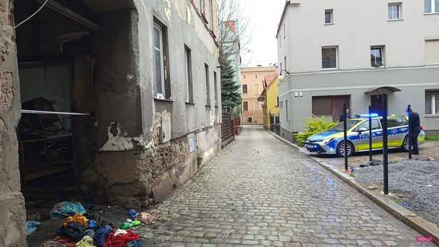 Pożar na Krasickiego w Dzierżoniowie