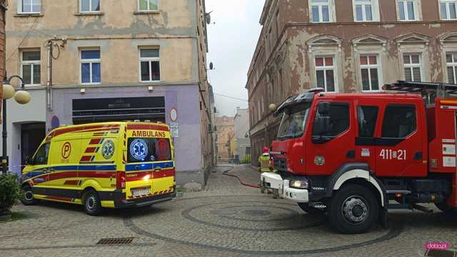 Pożar na Krasickiego w Dzierżoniowie