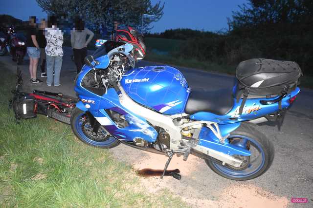 Zderzenie motocyklisty z rowerzystą