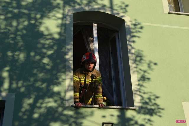 Pożar mieszkania w Dzierżoniowie