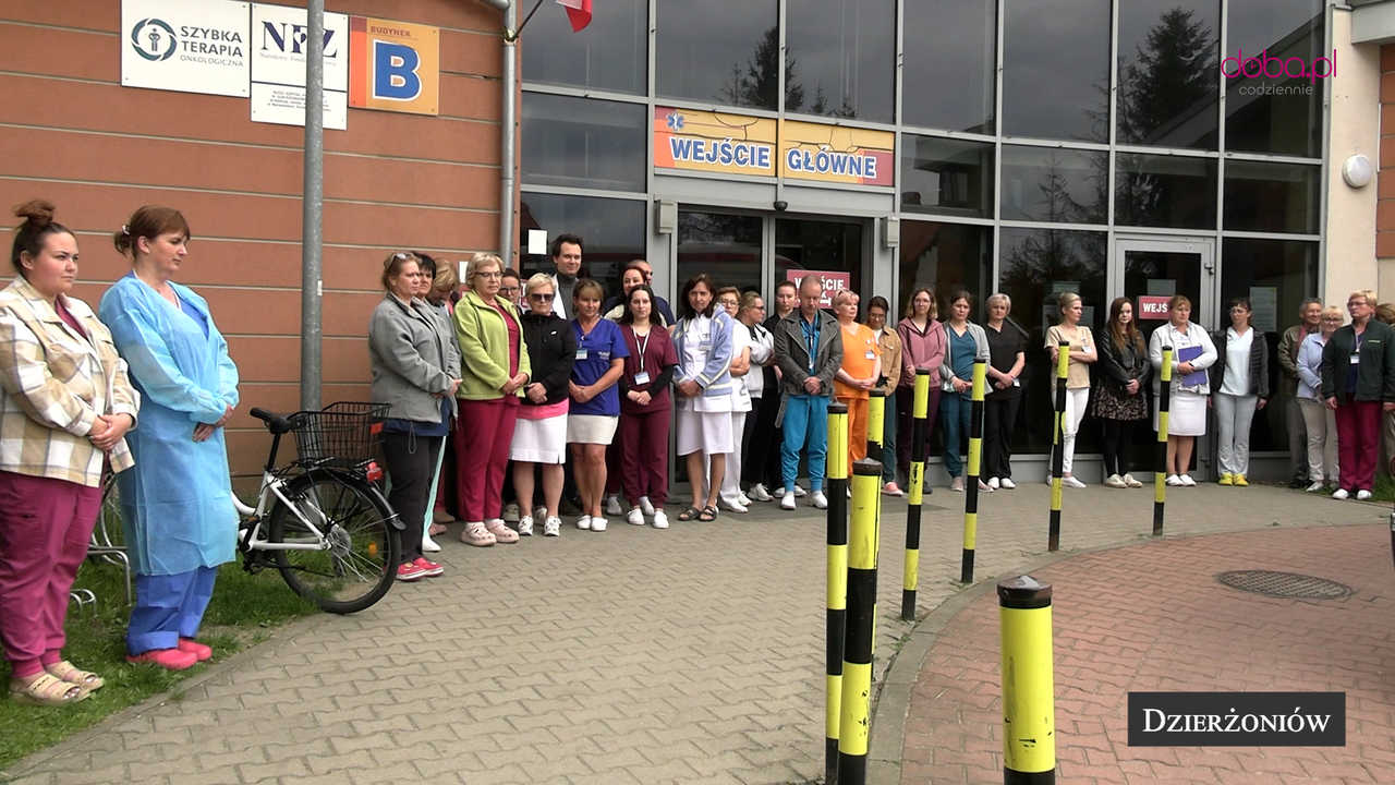 Protest pracowników ochrony zdrowia w Dzierżoniowie i Bielawie