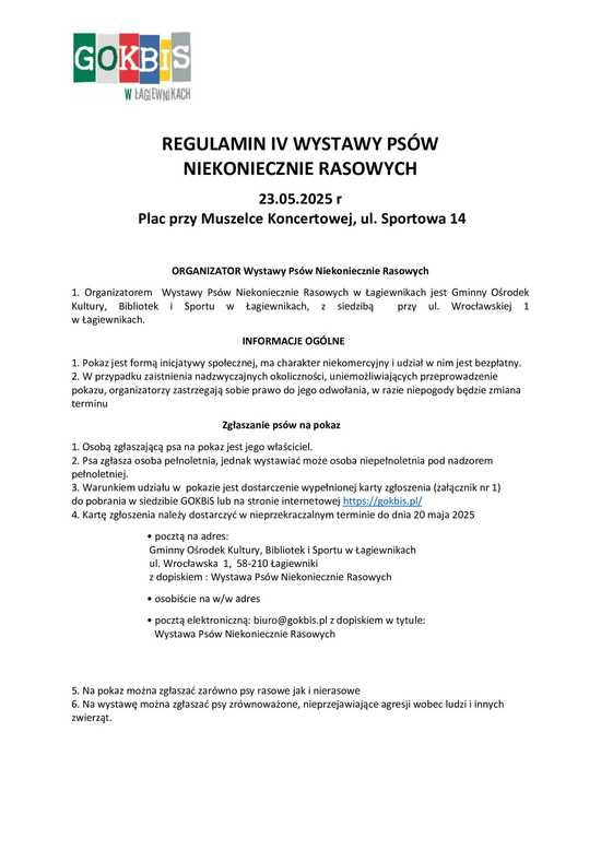 Łagiewniki. Zapraszamy na IV Wystawę Psów Niekoniecznie Rasowych