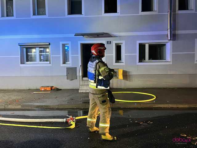 Pożar budynku wielorodzinnego w Dzierżoniowie