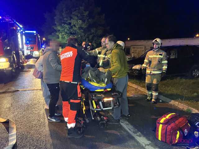 Pożar budynku wielorodzinnego w Dzierżoniowie