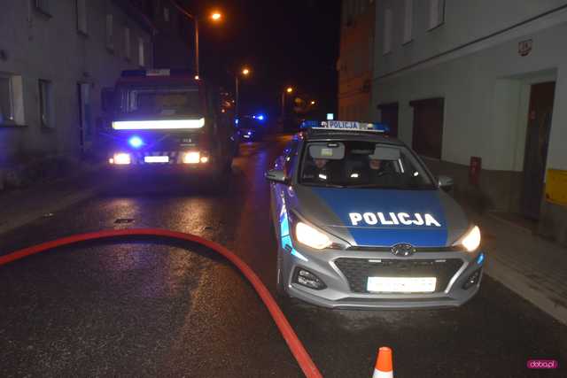 Pożar budynku wielorodzinnego w Dzierżoniowie