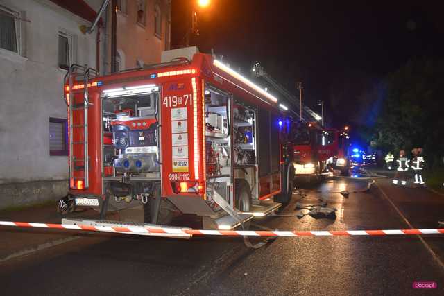 Pożar budynku wielorodzinnego w Dzierżoniowie
