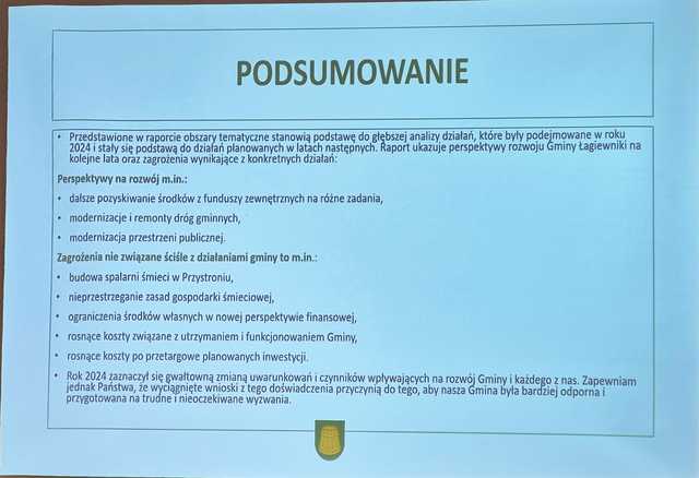 Sesja absolutoryjna w gminie Łagiewniki
