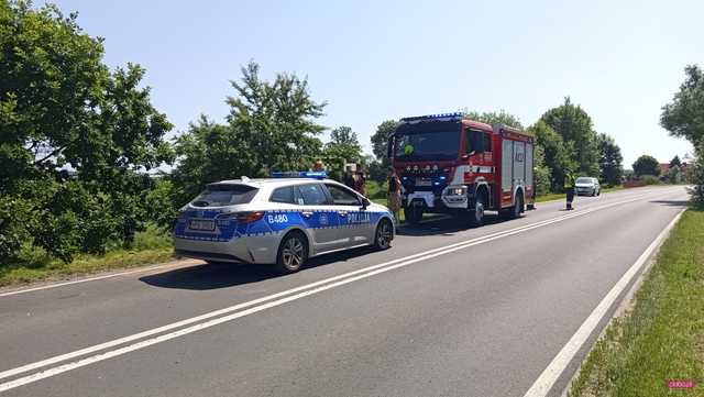 Zderzenie motocyklisty z lawetą