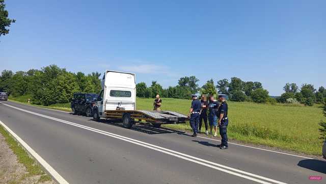 Zderzenie motocyklisty z lawetą