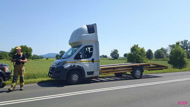 Zderzenie motocyklisty z lawetą