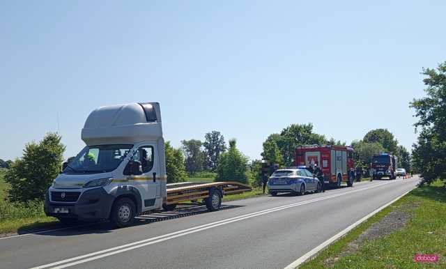 Zderzenie motocyklisty z lawetą