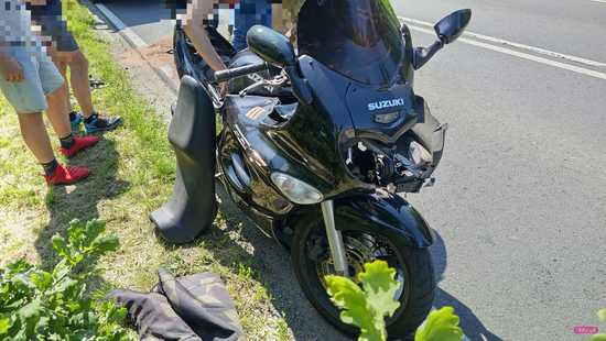 Zderzenie motocyklisty z lawetą