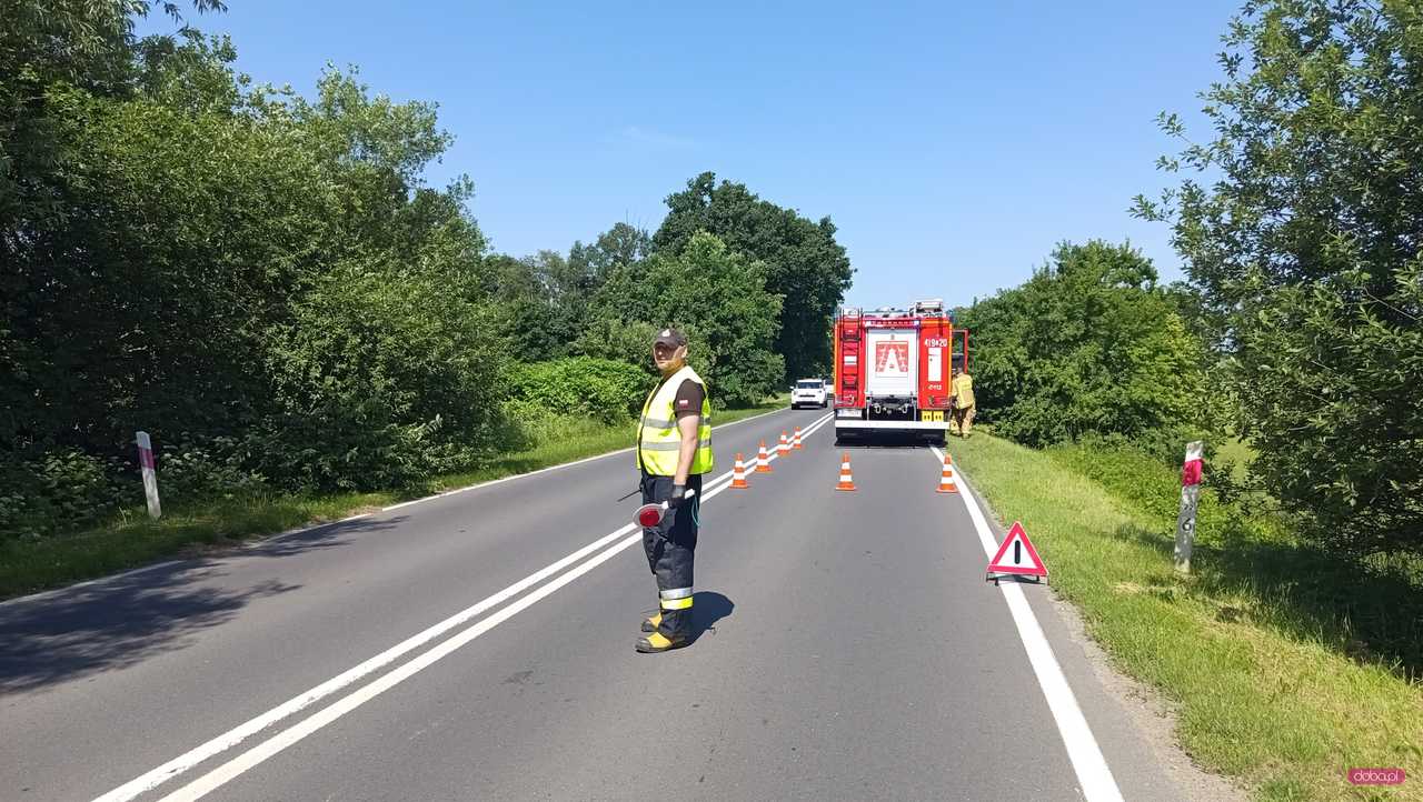 Zderzenie motocyklisty z lawetą