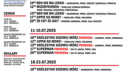 Kino MOKiS Bielawa w lipcu
