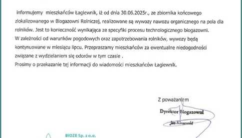 Łagiewniki. Wywozy nawozu organicznego. Odór!