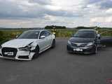 Zderzenie audi z toyotą na drodze Piskorzów - Rościszów