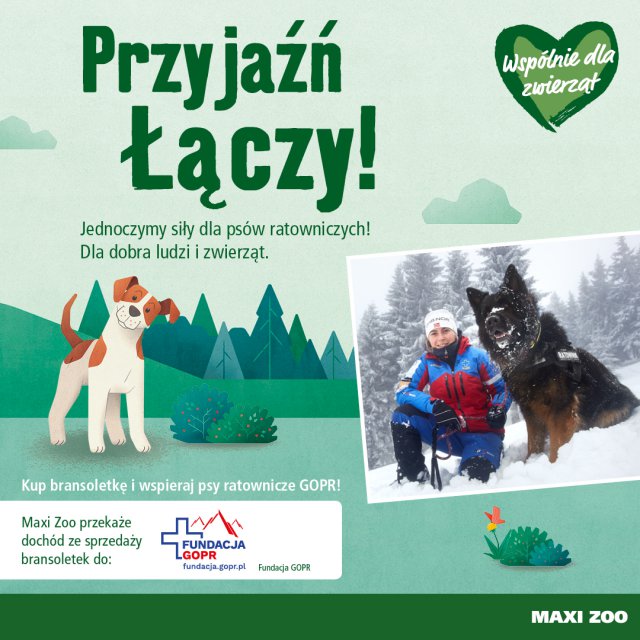 Przyłącz się do akcji charytatywnej „Przyjaźń Łączy – Wspólnie dla Zwierząt” i wspieraj psy  ratownicze GOPR