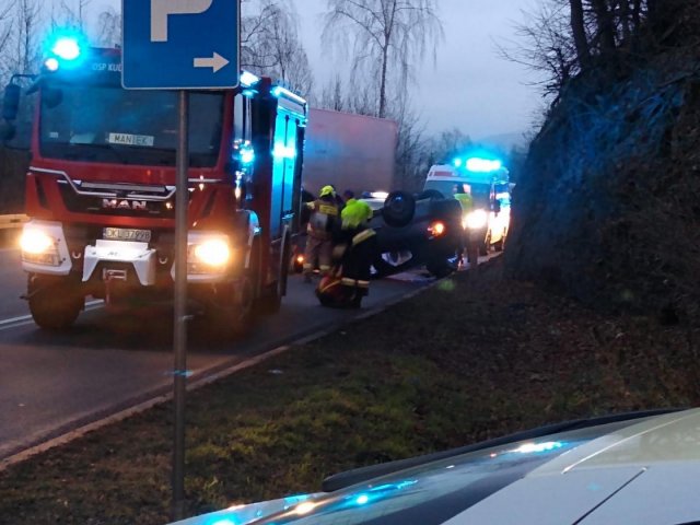Dachowanie na DK-8 w Kudowie-Zdroju 