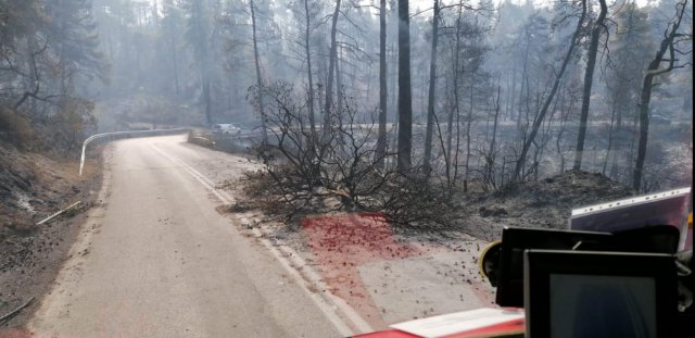 cji. Działania prowadzone są na wyspie Evia, gdzie sytuacja pożarowa jest bardzo trudna.