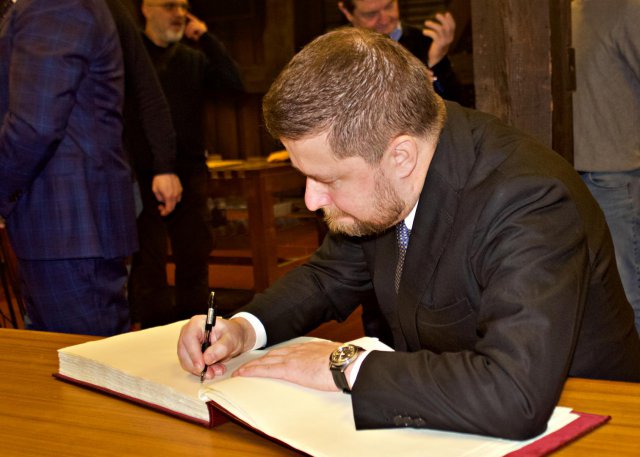 Aleš Michl w Muzeum Papiernictwa, 3.1.2022 Duszniki-Zdrój
