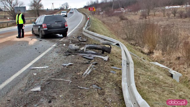 Wypdek na DK33. Bystrzyca Kłodzka, 13.2.2023