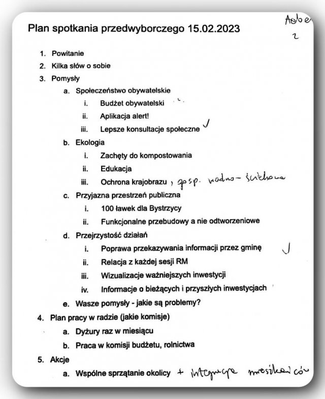 Spotkanie przedwyborcze, Bystrzyc Kłodzka 15.2.2023