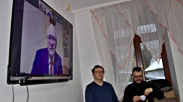 Odłonięcie tablicy poświęconej Wiesławowi Mikicie, Lądek-Zdrój 5.3.2023