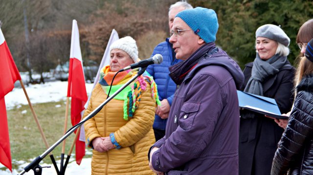 Odłonięcie tablicy poświęconej Wiesławowi Mikicie, Lądek-Zdrój 5.3.2023