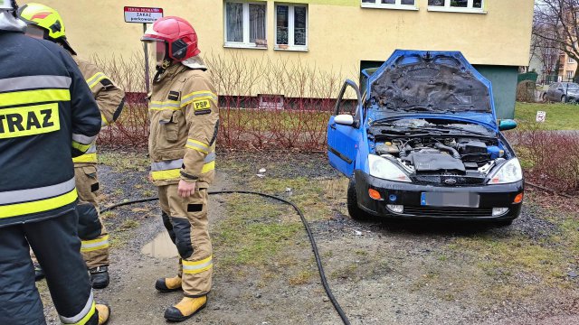 Pożar samochodu, Lądek-Zdrój 9.3.2023
