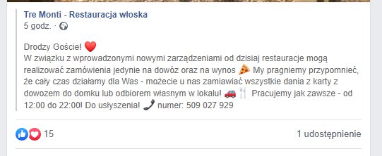 Restauracje i bary przywiozą zamówione dania do domu [LISTA]