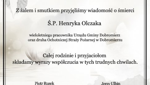 Kondolencje dla rodziny ś.p. Henryka Olczaka