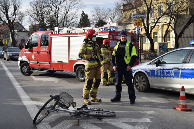 Potrącenie rowerzystki na Głowackiego w Świdnicy