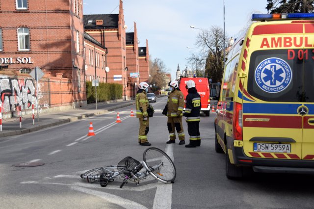 Potrącenie rowerzystki na Głowackiego w Świdnicy