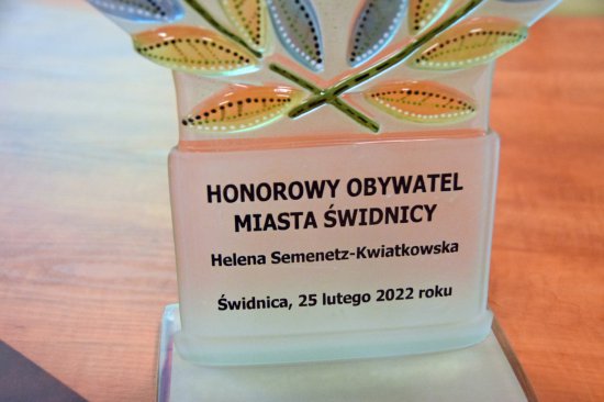 Helena Semenetz-Kwiatkowska Honorowym Obywatelem Świdnicy