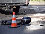 Wypadek z udziałem samochodu dostawczego i motocykla
