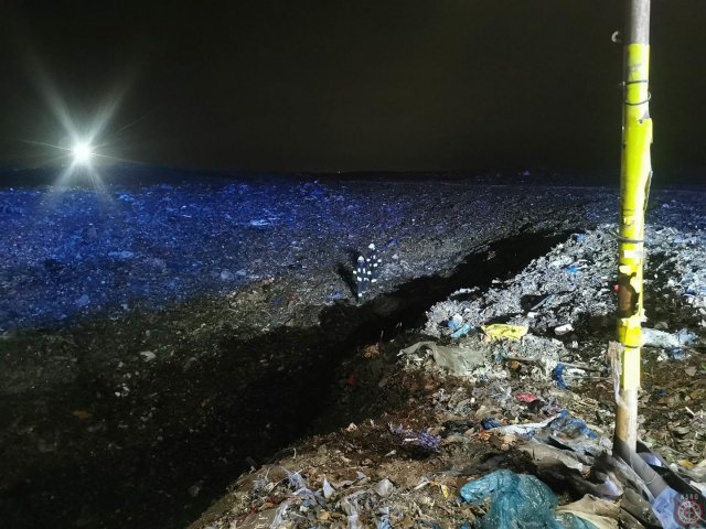 [FOTO] Pożar na wysypisku śmieci