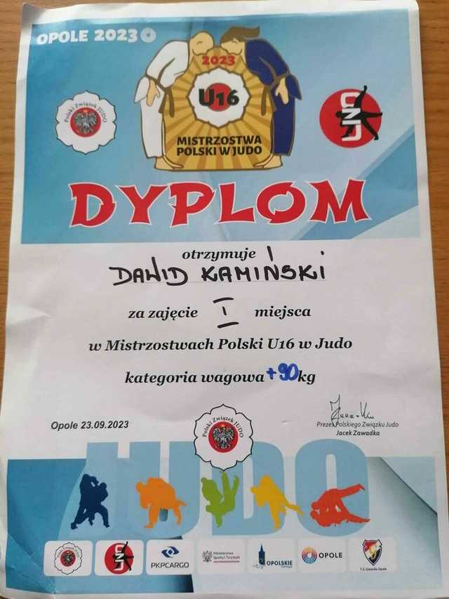 Dawid Kamiński z tytułem Mistrza Polski Młodzików w judo [FOTO]