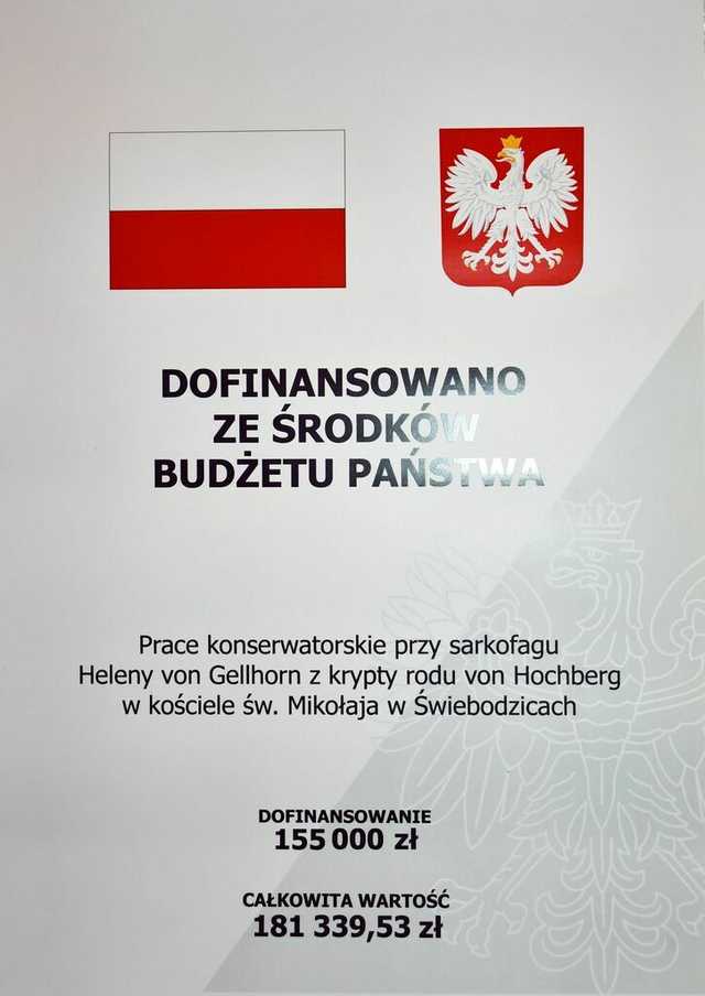 [FOTO] Odrestaurowano zabytkowy sarkofag Heleny von Gellhorn z rodziny Hochbergów