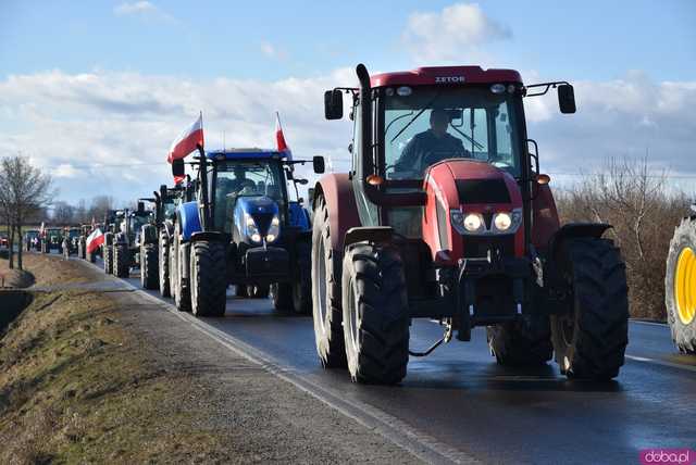 [WIDEO, FOTO] Rolnicy protestowali na krajowej piątce w Strzegomiu