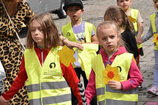 [WIDEO/FOTO] Żółty Marsz Nadziei okrążył świdnicki rynek na zwieńczenie VI edycji Pól Nadziei. Okrągły jubileusz obchodziło TPC Hospicjum