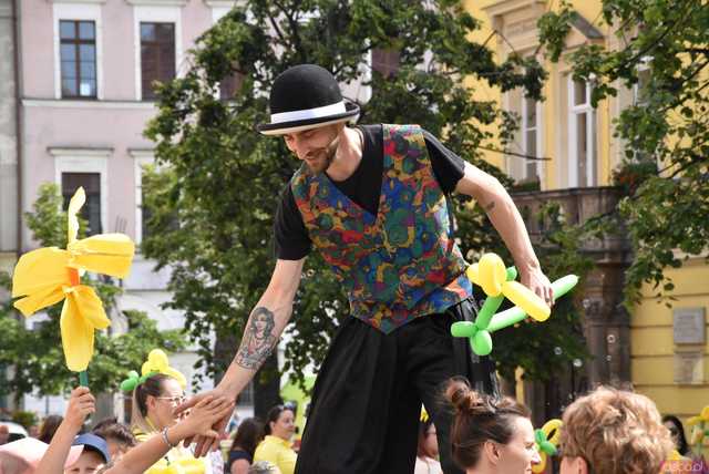 [WIDEO/FOTO] Żółty Marsz Nadziei okrążył świdnicki rynek na zwieńczenie VI edycji Pól Nadziei. Okrągły jubileusz obchodziło TPC Hospicjum