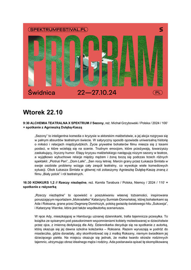 Znamy program X Festiwalu Filmowego Spektrum! W tym roku czeka nas jubileuszowa edycja