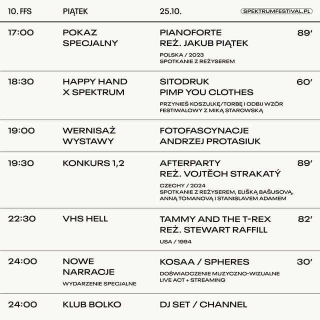 22-27.10, Świdnica: 10. Festiwal Filmowy Spektrum