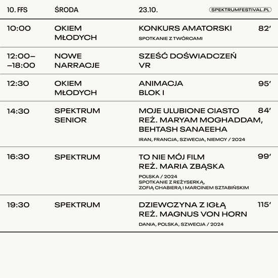 22-27.10, Świdnica: 10. Festiwal Filmowy Spektrum