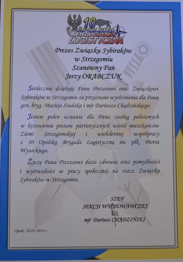 [FOTO] Mianowano nowego prezesa Koła Sybiraków w Strzegomiu