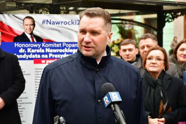 [WIDEO/FOTO] Przemysław Czarnek wizytował w Świdnicy. Wyraził wsparcie dla Karola Nawrockiego