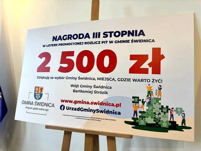 Komunikat prasowy: Znamy zwycięzców loterii „ROZLICZ PIT W GMINIE ŚWIDNICA” 