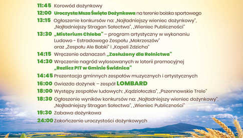 30.08, Pszenno: Dożynki Gminy Świdnica