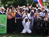 [WIDEO/FOTO] Występy zagranicznych zespołów podczas Śniadania na Trawie w Forcie Gaj. Ruszył 33. Międzynarodowy Festiwal Folkloru