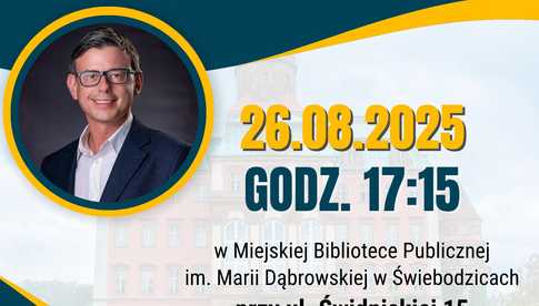 26.08, Świebodzice: Spotkanie z Mateuszem Mykytyszynem Tajemnice książęcego archiwum